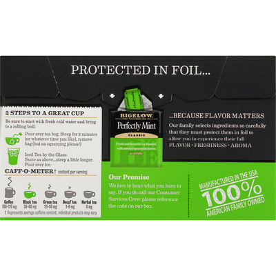 Bigelow Tea, Perfectly Mint, Classic, Tea Bags