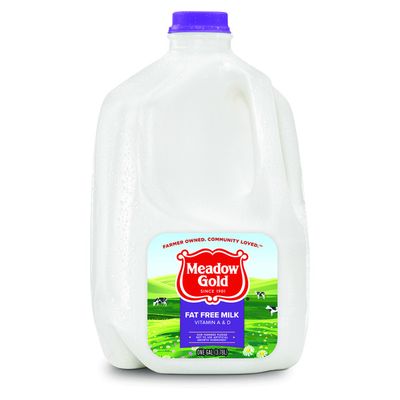 Meadow Gold Fat Free Milk with Vitamin A and Vitamin D Skim Milk