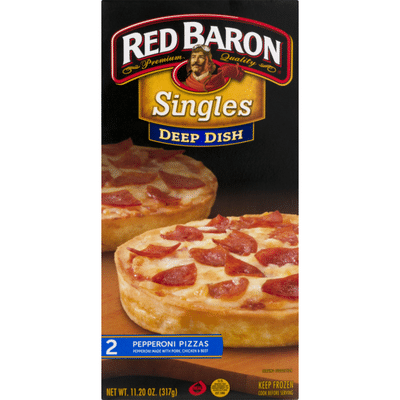 Red Baron Pizzas, Deep Dish, Pepperoni