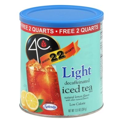 4C Foods Iced Tea Mix, Lemon, Light, Decaffeinated