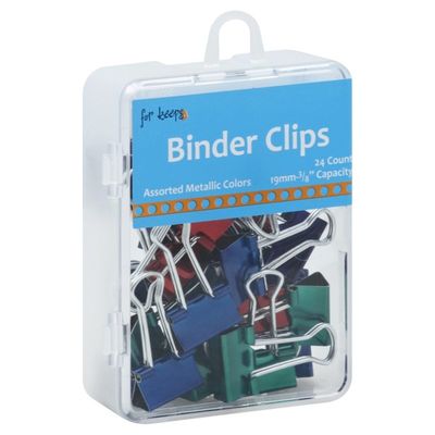 For Keeps Binder Clips, Assorted Metallic Colors
