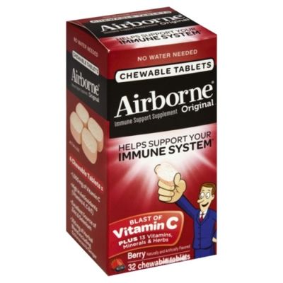 Airborne® Very Berry Chewable Tablets - 1000mg of Vitamin C - Immune Support Supplement (Packaging May Vary)