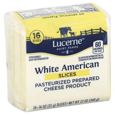 Lucerne White American Pasteurized Prepared Cheese Product Slices