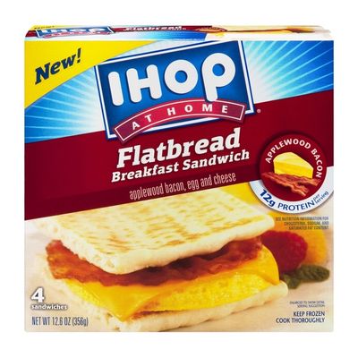 IHOP At Home Flatbread Breakfast Sandwich Applewood Bacon, Egg & Cheese - 4 CT