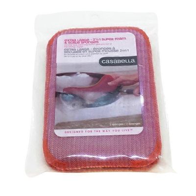Casabella 2 In 1 Super Foam & Scrub Sponges