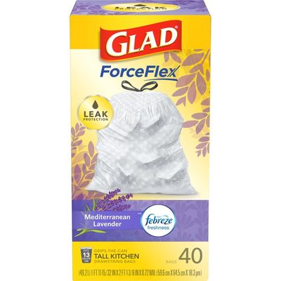 Glad Tall Kitchen Drawstring Bags Lavender
