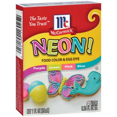 McCormick® Neon Assorted Food Color & Egg Dye, 4 count