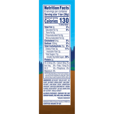 CLIF Kid Organic Chocolate Brownie Baked Whole Grain Energy Snack Bars