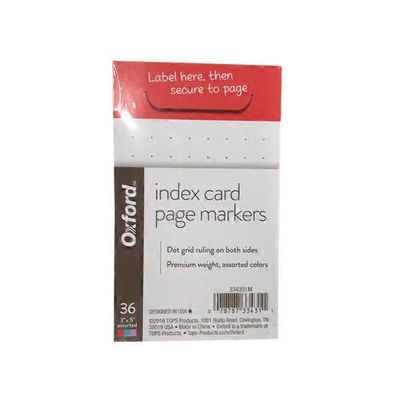 Oxford 3" x 5" Assorted Colors At Hand Index Card Page Marker