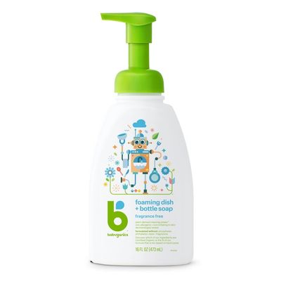 Babyganics Foaming Dish Soap, Pump Bottle, Fragrance Free