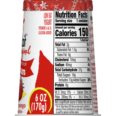Yoplait Original Yogurt, Low Fat Yogurt, Strawberry Mango