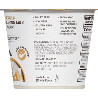 Kite Hill Almond Milk Yogurt, Dairy Free, Vanilla