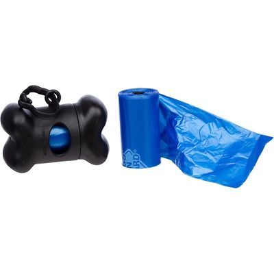 Bags on Board Bone-Shaped Waste Pick-Up Dispenser With Refill Bags - Black