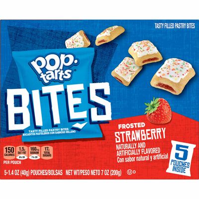 Kellogg's Pop-Tarts Baked Pastry Bites, Kids Snacks, School Lunch, Frosted Strawberry