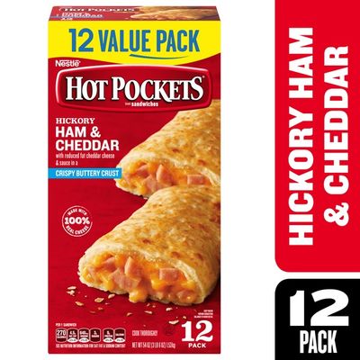 Hot Pockets Hickory Ham & Cheddar Crispy Buttery Crust Frozen Snacks