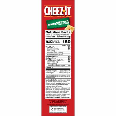 Cheez-It Cheese Crackers, Baked Snack Crackers, Office and Kids Snacks, White Cheddar
