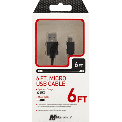 MobilEssentials Micro USB Cable 6 FT
