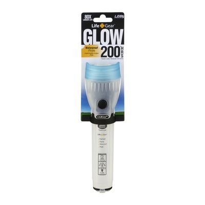 Life + Gear Glow Waterproof/Floating Flashlight/Flasher 200 Hrs Blue