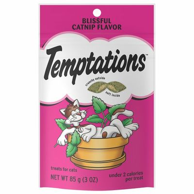 Temptations Crunchy and Soft Cat Treats Blissful Catnip Flavor