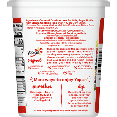 Yoplait Original Yogurt, Vanilla, Low Fat Yogurt