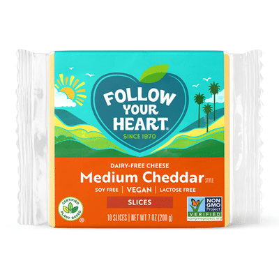 Follow Your Heart Medium Cheddar Slices