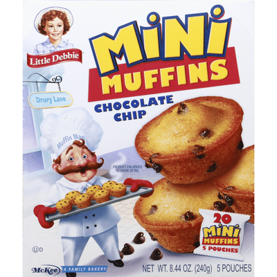 Little Debbie Muffins, Chocolate Chip, Mini (4 ct) - Instacart