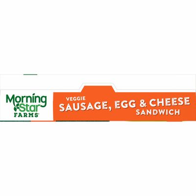Morning Star Farms Sandwich, Plant Based Protein, Frozen Breakfast, Meatless Sausage Egg and Cheese