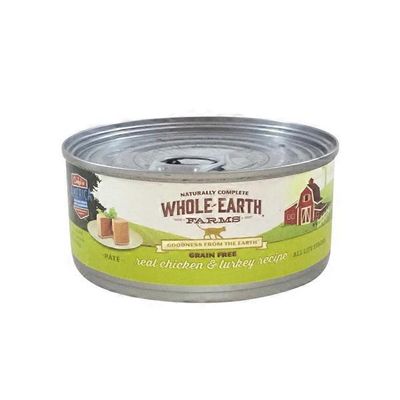 Whole Earth Farms Grain Free Real Chicken & Turkey Recipe Natural Food For Cats With Added Vitamins + Minerals