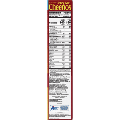 Honey Nut Cheerios Breakfast Cereal with Oats, Gluten Free