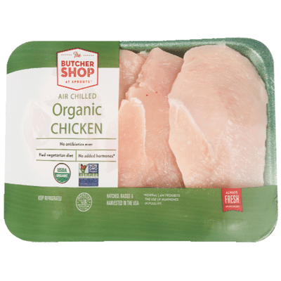 Organic Thin Sliced Boneless Skinless Chicken Breast, Package