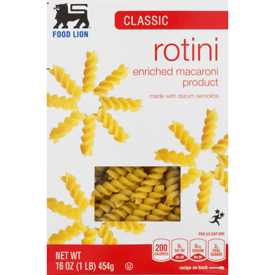 Food Lion Pasta, Rotini, Classic, Box