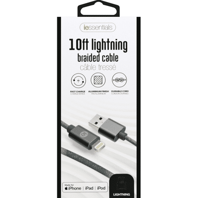 iessentials Cable, Braided, 10 Feet Lightning