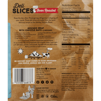 Tofurky Deli Slices, Plant-Based, Oven Roasted