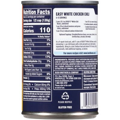 Bush's Best White Chili Beans in a Mild Chili Sauce