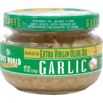 Spice World Minced Garlic in Extra Virgin Olive Oil