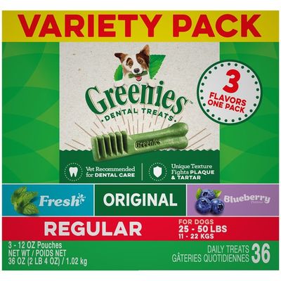 GREENIES 3 Flavor Variety Pack Regular Size Dog Dental Chews