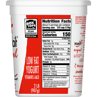 Yoplait Original Yogurt, Vanilla, Low Fat Yogurt
