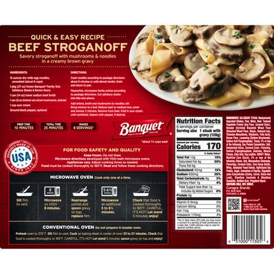 Banquet Family Size Salisbury Steaks And Brown Gravy 6 Ct Instacart