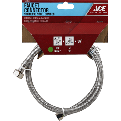 Ace Faucet Connector, Stainless Steel, Braided, 36 Inch