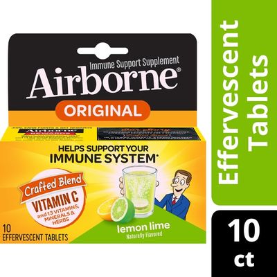 Airborne Vitamin C 1000mg Immune Support Supplement Effervescent Formula Lemon Lime Packaging May Vary 10 Ct Instacart