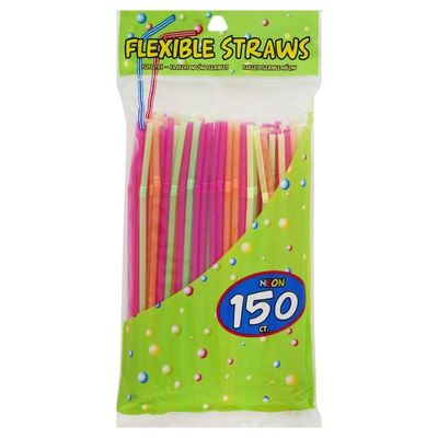 Jacent Straws, Flexible, Neon