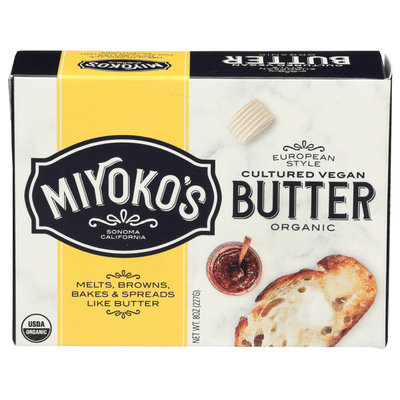 Miyokos Creamery Butter, Cultured Vegan, Hint of Sea Salt, European Style