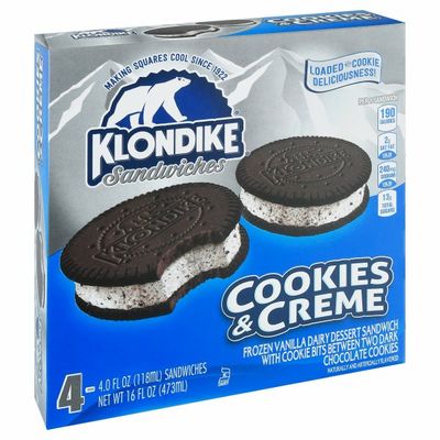 Klondike Frozen Dairy Dessert Sandwiches Cookies and Creme