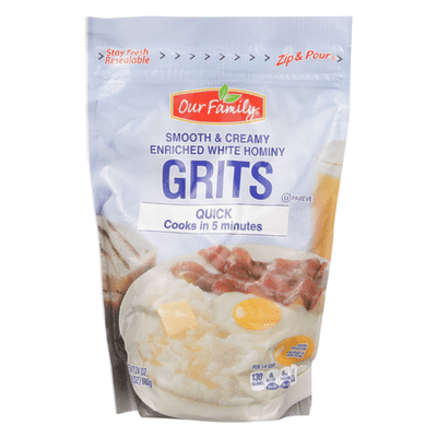 Our Family Smooth & Creamy Enriched White Hominy Quick Grits