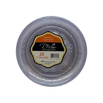 Hanna K. Signature D’Vine Heavyweight Plastic 7" Clear Plates