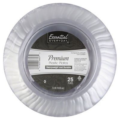 Essential Everyday Plastic Plates, Premium, 7.5 Inch