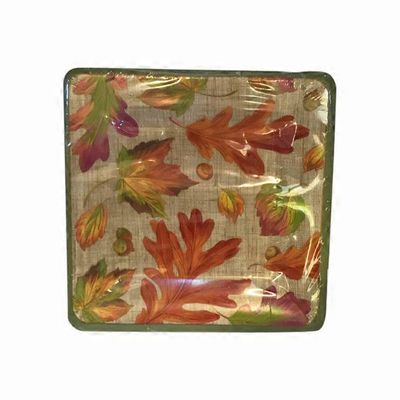 Caspari Linen Leaves Dessert Plates