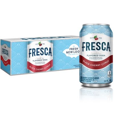 Fresca Black Cherry Soda Sparkling Flavored Soft Drink Zero Calorie And Sugar Free