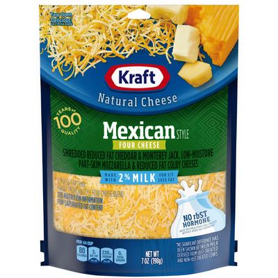 Kraft Mexican Style Four Cheese 2% Milk Shredded Cheese