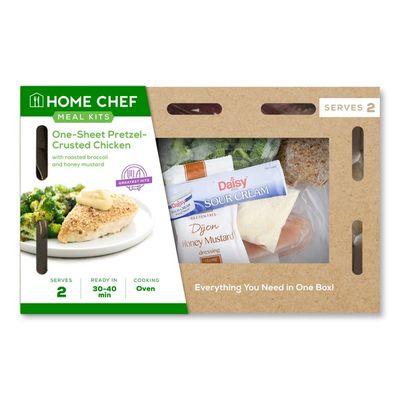 Home Chef Meal Kit One-Sheet Pretzel-Crusted Chicken With Roasted Broccoli And Honey Mustard